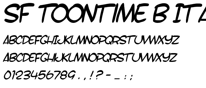 SF Toontime B Italic font